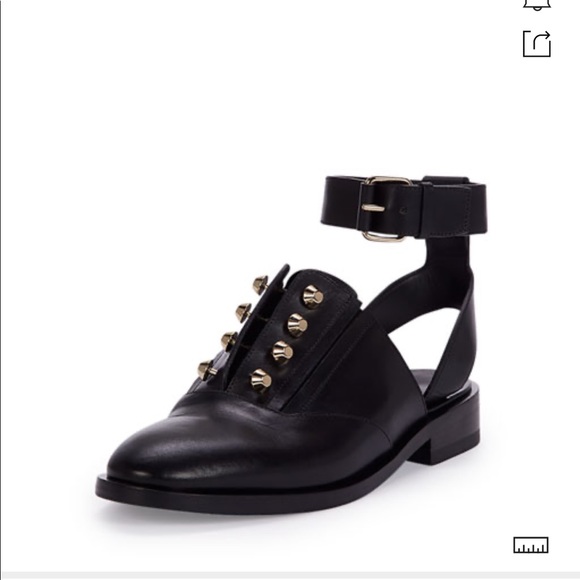 ***Sold*** Balenciaga Studded Leather Derby Flat - Picture 1 of 7